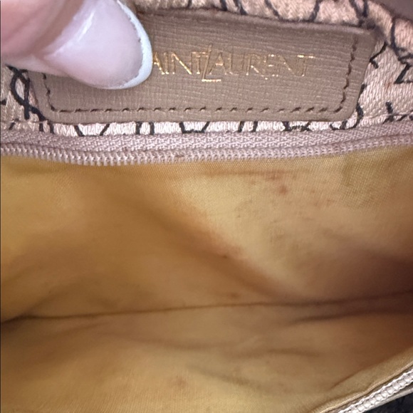 YSL Tan and Gray Patterned Shoulder Bag - Picture 8 of 9